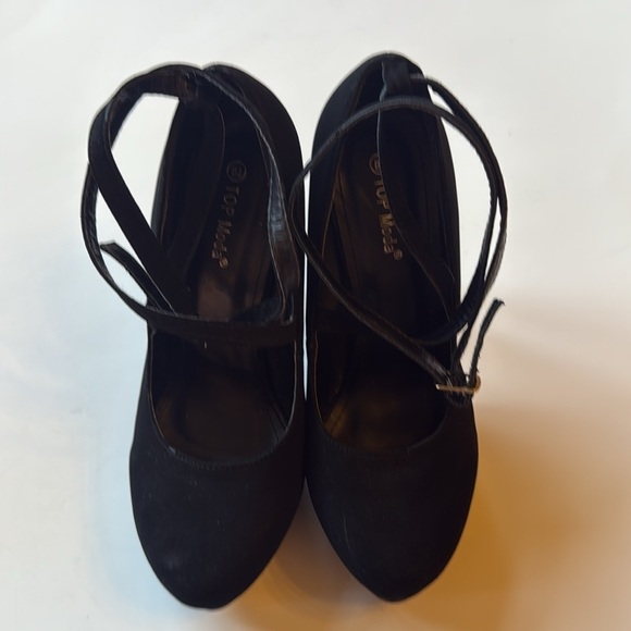 Top Moda Elegant Strappy Stiletto Black Heels size 8 1/2 - Picture 2 of 9